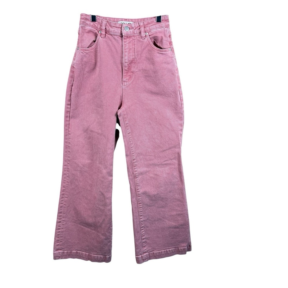 ROLLA'S High-Rise Wide-Leg Denim Jeans Pink Pockets Women's Size 25